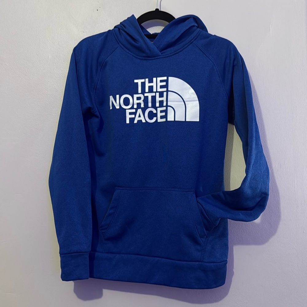The North Face, women’s sweatshirt/hoodie pullover. Size Small, blue